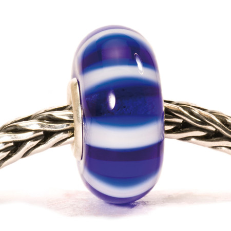 Retired Trollbeads | Purple Blue and White Stripe | Free Shipping