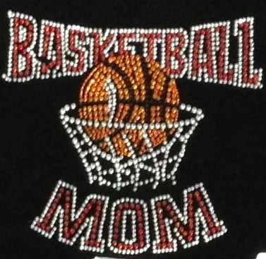 Basketball Mom Net Red Rhinestone Transfer Iron On Texas Rhinestone
