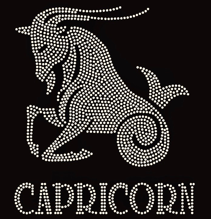 Capricorn Zodiac Horoscope Astrology sign Rhinestone Transfer - Texas ...