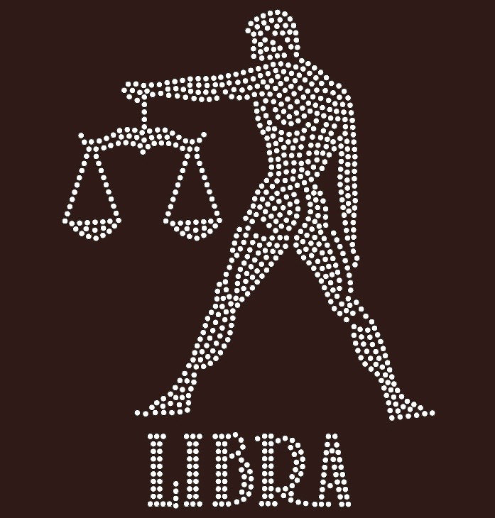 Libra Zodiac Horoscope Astrology sign Rhinestone Transfer - Texas Rhinestone