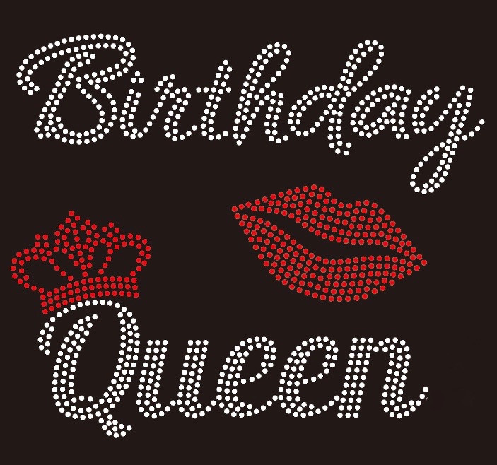 Download Birthday Queen Crown with Lip - custom Rhinestone Transfer - Texas Rhinestone