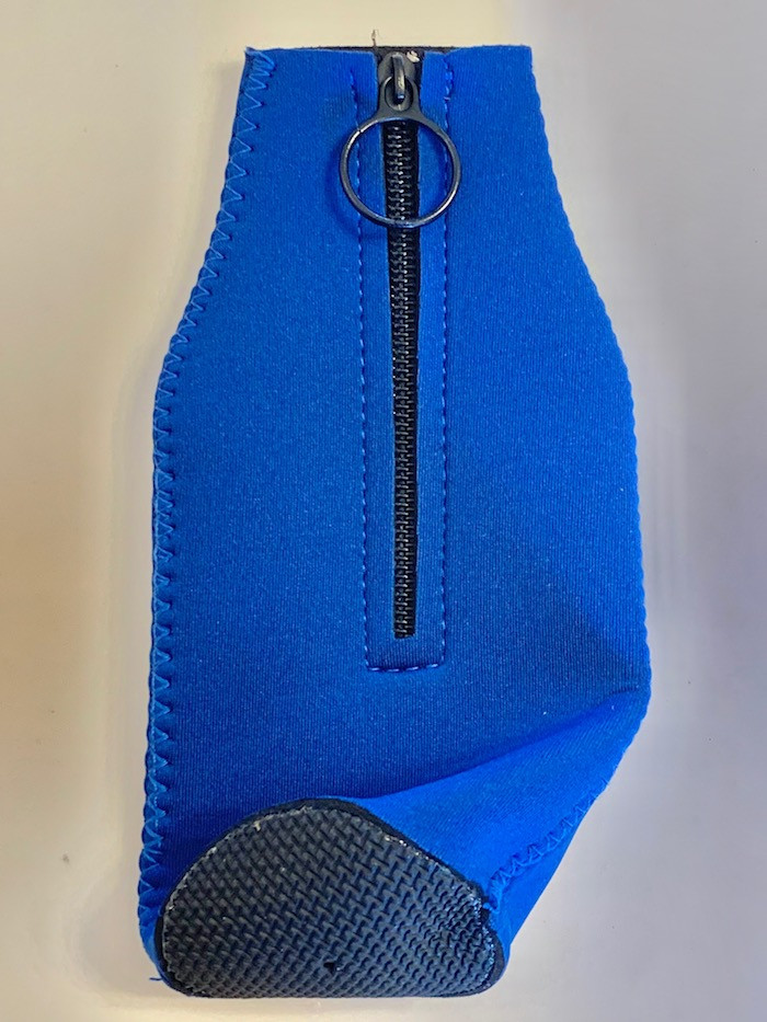 Zipper Beer Bottle Koozie (Royal Blue) Texas Rhinestone