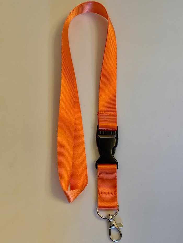 Lanyard double clip safety break away (Orange) Texas Rhinestone