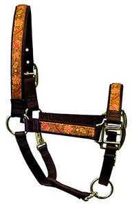 Red Haute Horse FL1404 L Equine Elite Horse Halter Fall Leaves