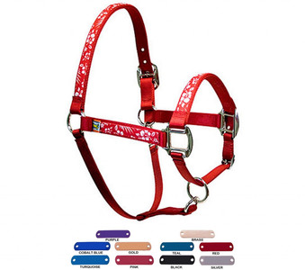 Red Haute Horse FL1404 L Equine Elite Horse Halter Fall Leaves