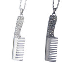 Blinged out Comb Charm Necklace