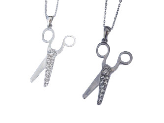 necklace with scissor charm