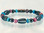 Magnetic bracelet made with triple strength magnetic hematite combined with gemstones Turquoise Impression Jasper and Rhodonite