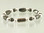 Magnetic bracelet made with triple strength twist and round beads of pearlized and black magnetic hematite