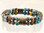 Magnetic bracelet made with triple strength magnetic Hematite combined with gemstones Turquoise Impression Jasper and Yellow Tiger Eye