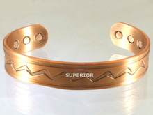 The Lightning Magnetic Copper Bracelet for Men has the native symbol for lightening.