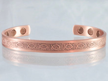 Ichthys christian symbol magnetic copper bracelet