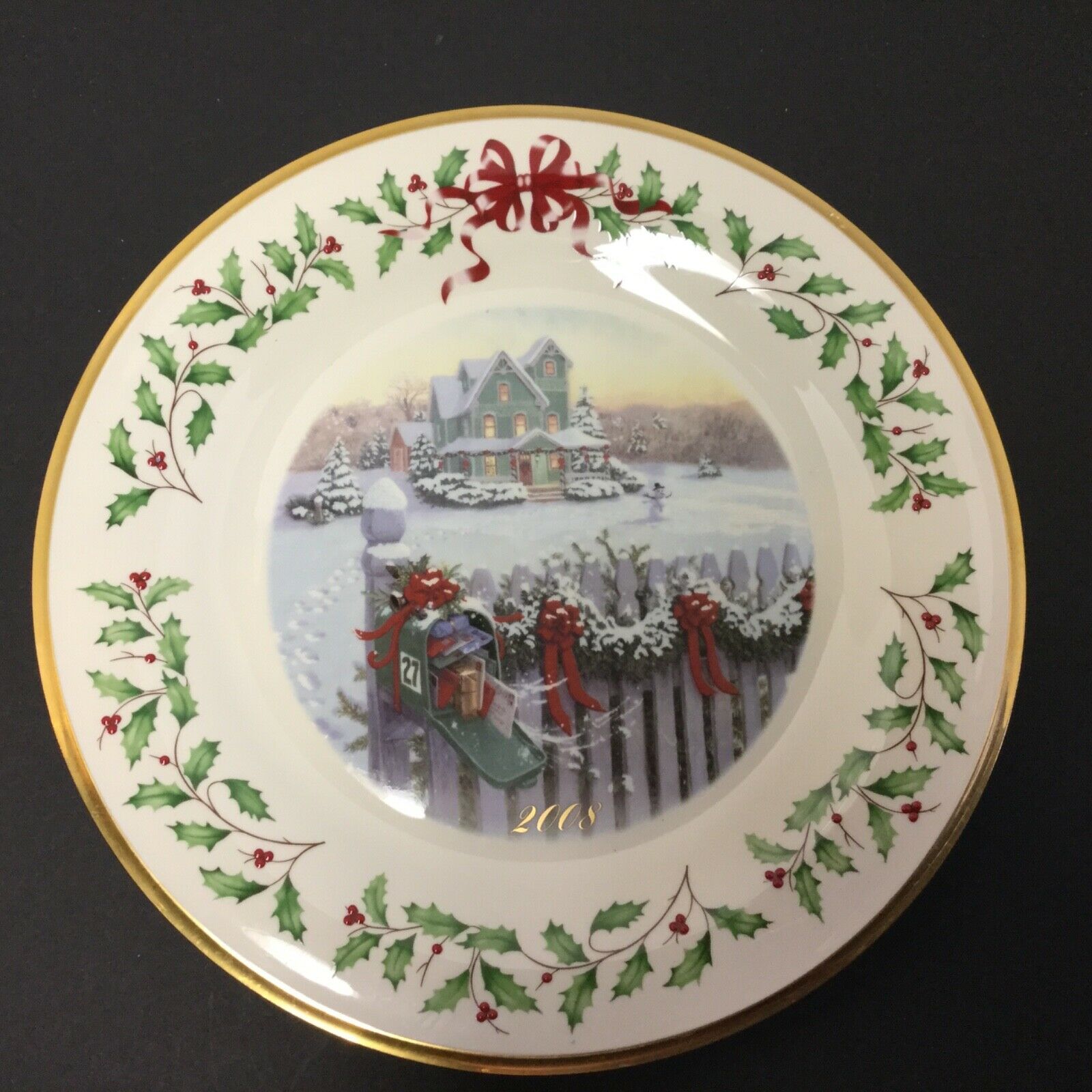 Lenox Annual Holiday Collector Plate 2008 Eighteenth in Series Made in USA 