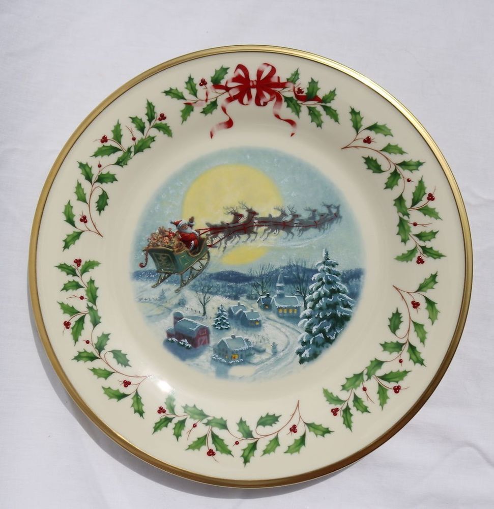Lenox Annual Holiday Collector Plate Santas Ride 10 5 In 12th In