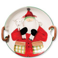 Vietri Old St. Nick Handled Round Platter with Lamb 15.25 in OSN-78042