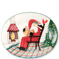 Vietri Old St. Nick Large Oval Platter with Santa Reading 20x16 in OSN-78058