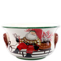 Vietri Old St. Nick Footed Round Cachepot with Sleigh OSN-78065