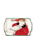 Vietri Old St. Nick Rectangular Plate Naughty or Nice 7.5x5.5 in OSN-78071