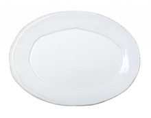 Vietri Lastra White Small Oval Platter 13x10 in. LAS-2625W