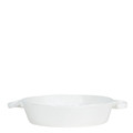 Vietri Lastra White Handled Round Baker 11 in. LAS-2652W