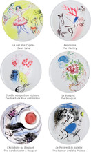 Bernardaud Marc Chagall Set of Six Coupe Dinner Plates 10.2 in S/6