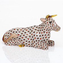 Herend Christmas Nativity Lying Cow 4.75x2x2.75 in BETH1-16139-0-00