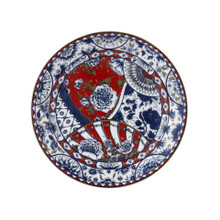Royal Crown Derby Victoria Garden Blue & Red Full Cover Dinner Plate 10.7 in VGFBRG62701