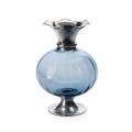 Arte Italica Giovanna Pewter & crystal Blue Vase 15.5x11 in PE894B