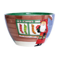 Vietri Old St. Nick  Large Deep Bowl Santa with Stockings 12x7 in OSN-78083