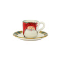 Vietri Old St. Nick Espresso Cup & Saucer Red Hat 3 oz OSN-7809NA