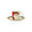 Vietri Old St. Nick Espresso Cup & Saucer Stripe Hat 3 oz OSN-7809ND