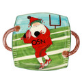 Vietri Old St. Nick Football Handled Square Platter 15.5x12 in OSN-78115