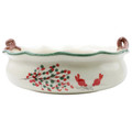 Vietri Old St. Nick Handled Scalloped Large Bowl with Fireplace 15.5x5 in OSN-78099