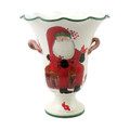 Vietri Old St. Nick Large Footed Cachepot with Campfire 12x13.5 in OSN-78101