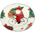 Vietri Old St. Nick Oval Platter Large with Bicyle 20x16 in OSN-78126