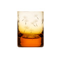 Moser Whiskey Set Shot Glass Dandelions Topaz 2 oz 36517-02