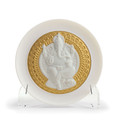 Lladro Lord Ganesha Decorative Plate with Stand Golden Lustre 4x4 in 01009153