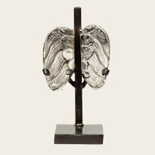 Jan Barboglio Alas d'Angel Blessing Nickel Wings on Iron Stand 7x6x13 in 2880NK