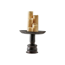 Jan Barboglio San Miguel Iron Candlestick Holder with Five Barboglio Pilar Candles 15x15x12 in 4445