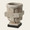 Jan Barboglio Flores y Fiestas Stone Container on Iron Stand with Glass Insert 7x7x11 in 7991