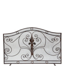 Jan Barboglio Fleur d'Lis Single Panel Fire Screen 39x7x28 in 8001