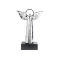 Jan Barboglio Angel D'Paz Nickel-plated Iron Angel on a Wooden Base 7x6x16 in 2792NK