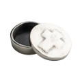 Jan Barboglio Casa Blessing Cast Iron Box with Leather Lining Jewelry, First Communion, Baptism, Coins 3x3x1 in 1684NK