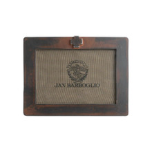 Jan Barboglio Casa Forged Iron Horizontal Frame with Mini Cast Iron Cross 5x7 in 9x1x7 in 5398