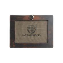 Jan Barboglio Casa Forged Iron Horizontal Frame with Mini Cast Iron Cross Nickel-plated 5x7 in 9x1x7 in 5398NK