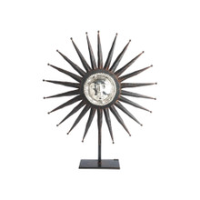 Jan Barboglio El Soltero Forged Iron Sun God Nickel-plated Cast Iron Face with Beaded Trim Large 27x6x36 in 7263