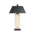 Jan Barboglio Hidalgo Torreon Stone Lamp with Iron Base and Smooth Iron Shade 21x12x31 in 1977
