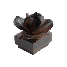 Jan Barboglio Rosa Iron Atop a Cast Iron Square Box 5x5x4 in 1715