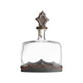 Jan Barboglio Noble Glass Decanter with Cast Iron Topper and Forged Iron Tray 8x3x12 in 5746