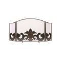 Jan Barboglio Nobleza, Triple Panel Forged Fire Screen with Large Fleur d'Lis 65x6x29 in 8174 